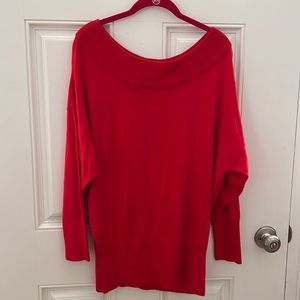 Express Off the Shoulder Red Sweater- Medium NWT